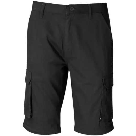 Mens Cargo Zip Off Pants Black Short Front